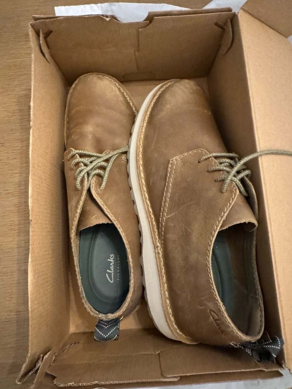 NEW Clarks Signature Solsbury Brown Leather Shoes Men’s Size 11.5M Lace Up